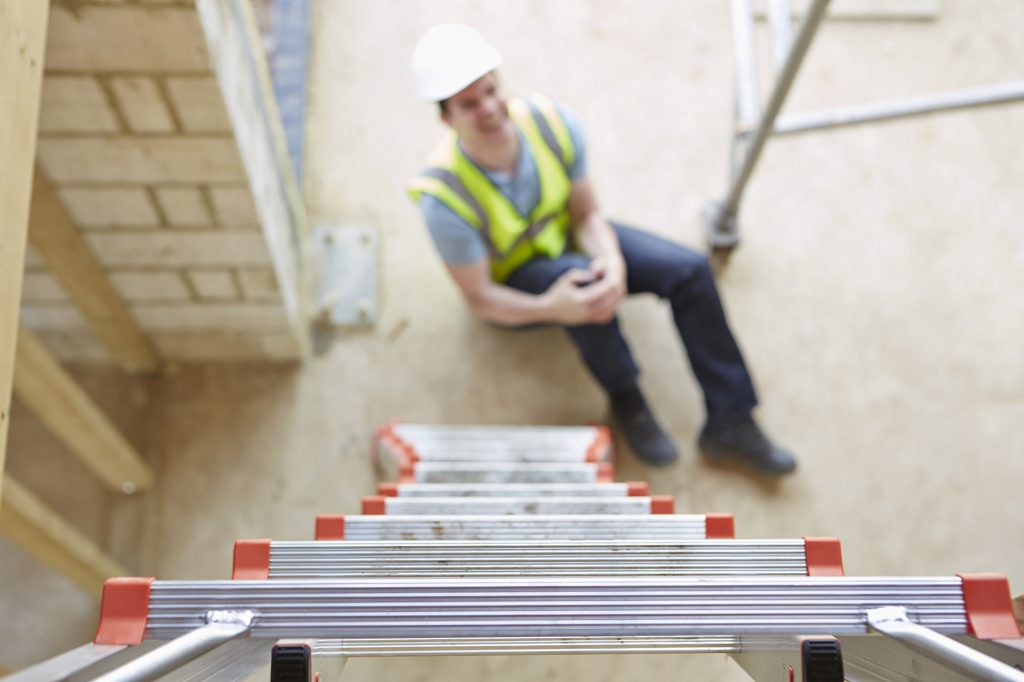 Construction Worker Falling Off Ladder And Injuring Leg compensation solicitors Bradford